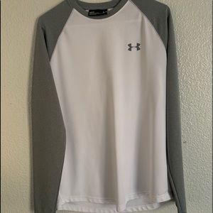 Under Armour Men’s UA Waffle Crew Long Sleeve - White / Grey - Medium